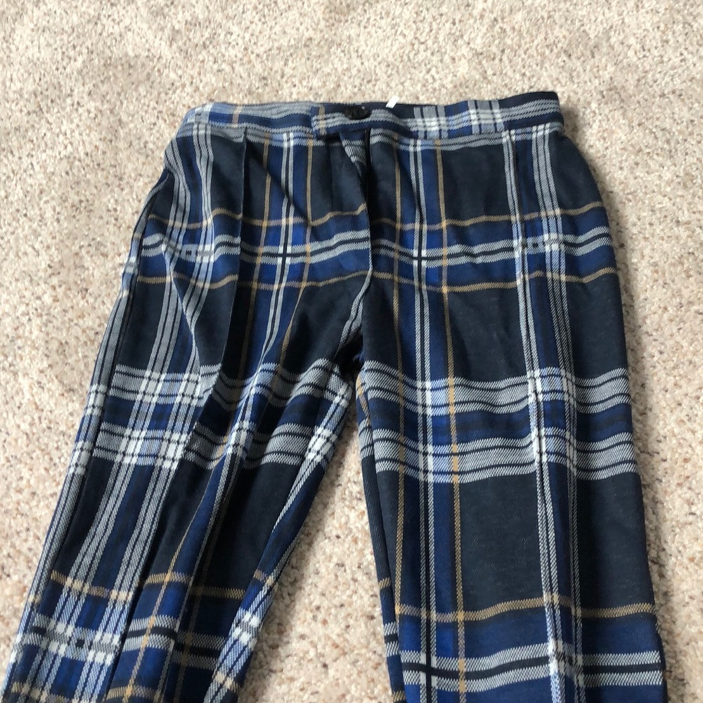 PLAID FREE PEOPLE WOMENS 0 PANTS
